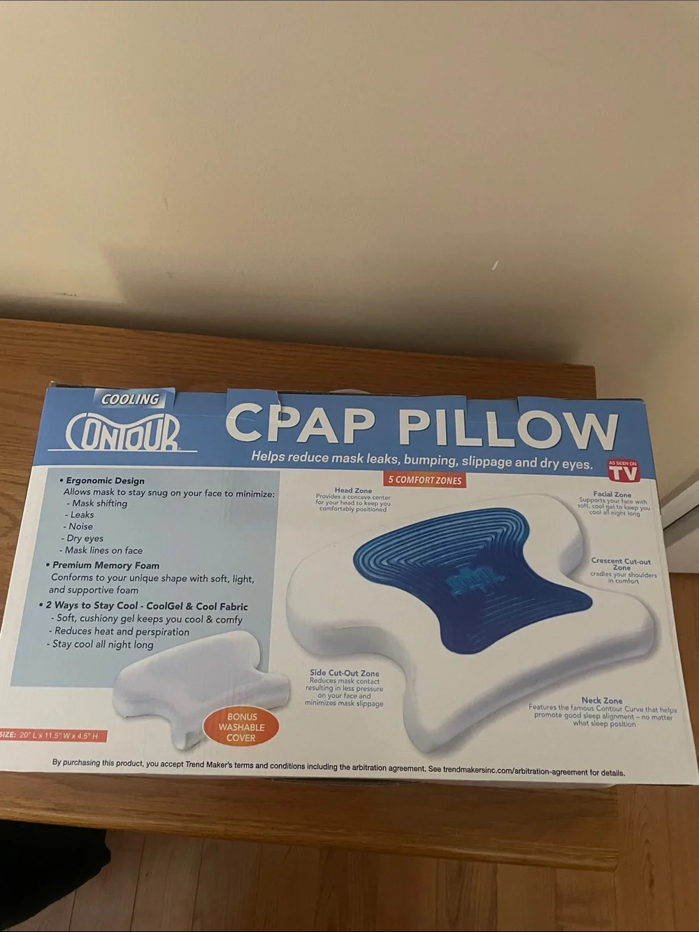 Contour Cooling CPAP Memory Foam Pillow